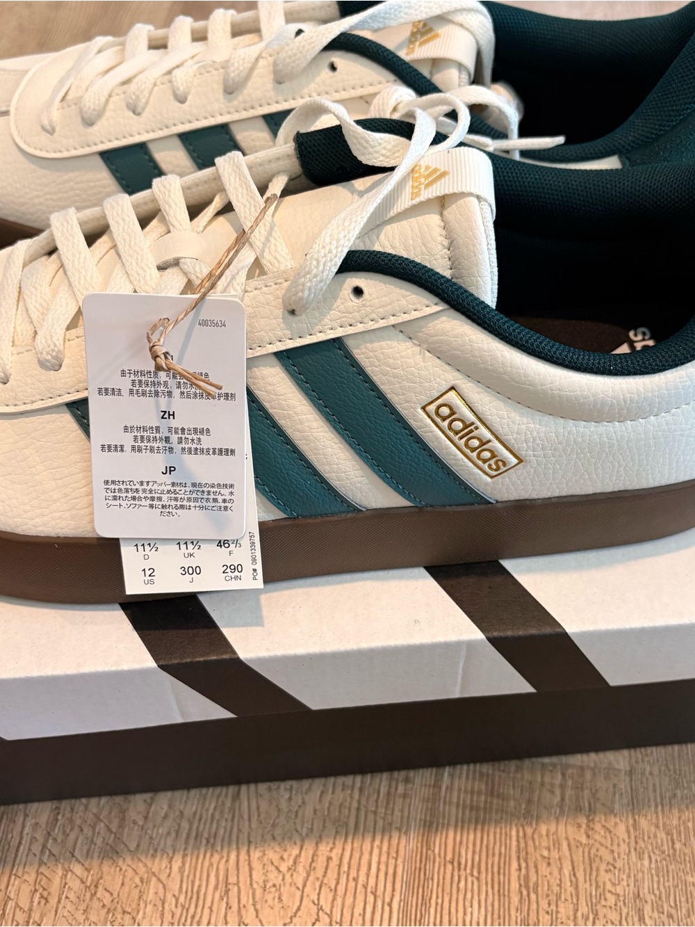 Adidas VL Court 3.0 Men's Shoes Core White Preloved Teal Color Way SZ 12 NEW - Picture 2 of 5